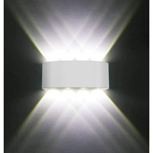 Waterproof Indoor Wall Lights for Living Room, 8W Led Wall Lamps for Bedroom, Matte White