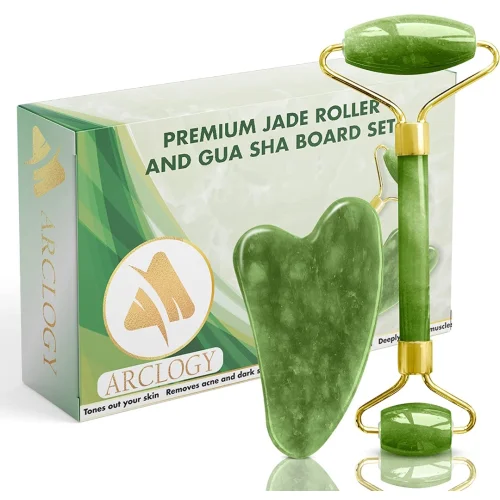 Quartz Face Roller for Woemn Jade Roller and Gua Sha Set Face Massager