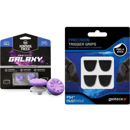 KontrolFreek FPS Freek Galaxy Performance Thumbstick for PlayStation 4 Controller (PS4, Purple) & Gi
