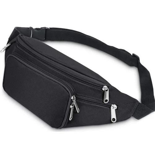 Bum Waist Bag 4 Zip Pockets Travel Hiking Outdoor Sport Bum Bag Holiday Hip Pouch