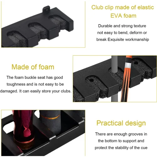 Stand Wall Mounted Snooker Cue Rack, Pool Stick Holder, for Pool Table
