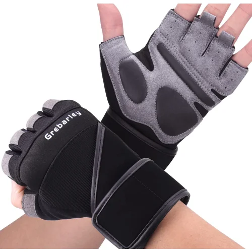 Grebarley Gym Gloves,Training Gloves Full Wrist Support,Breathable Extra Grip Palm Protection