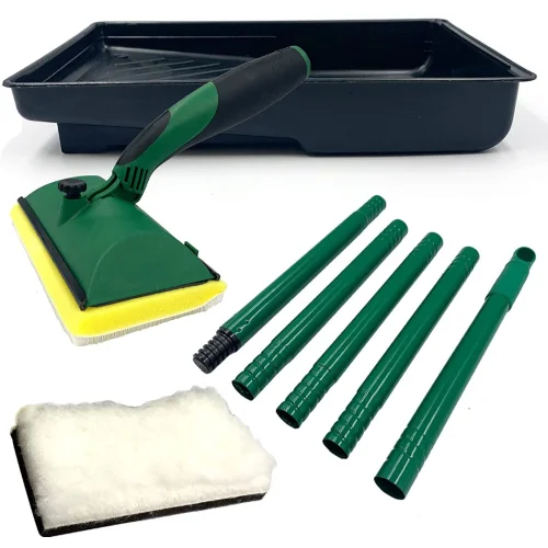 Decking Applicator Kit with Two Dual Layer Fluffy Decking Pad for Wooden Decks, and Flat Pad for She