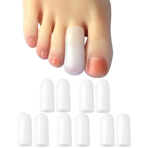 10 Pack, Silicone Toe Sleeves Covers Caps, Rubbing, Corns, Blisters, Ingrown Toenail Treatment