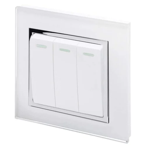 Retrotouch Light Switch, White Glass