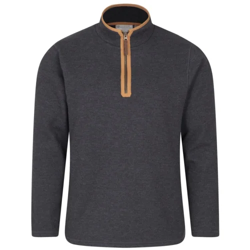 Mountain Warehouse Men Beta Contrast Zip Neck Top Fleece Everyday Casual Sweater