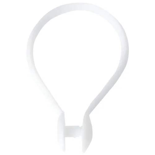 Snap-Fit Plastic Shower Curtain Rings, White 40 mm (1.1/2 inch) - Pack of 25 Pieces