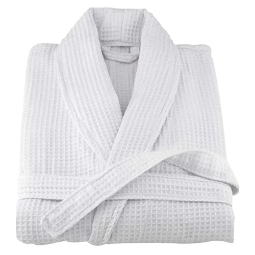 White 100% Turkish Cotton Waffle Bathrobe Unisex size