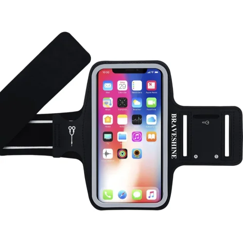 Sports Running Armband, Phone Holder for Running with Key and Headphone Slot for Phones up to 6.5"