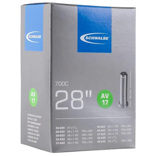 Schwalbe AV17 700 x 28 - 45c (1 1/2-28 x 1.75 Inches) Inner Tube with Schrader Valve