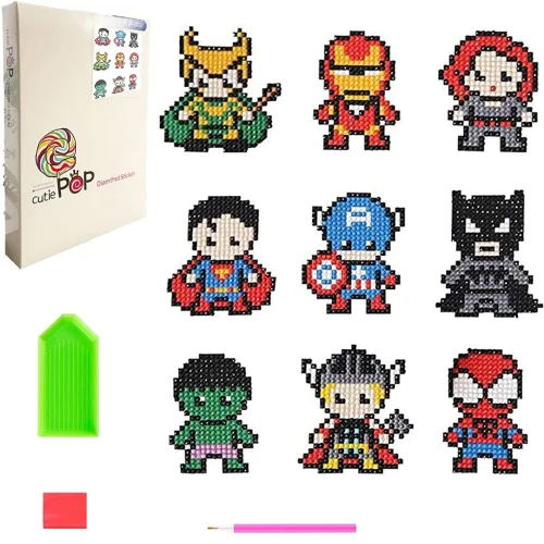Diamond Painting Kits for Kids, Stickers Super Hero for Boys Girls