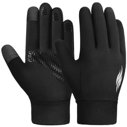 Kids Winter Sports Running Gloves - Touch Screen Thermal Fleece Warm Mittens Windproof Cold Weather