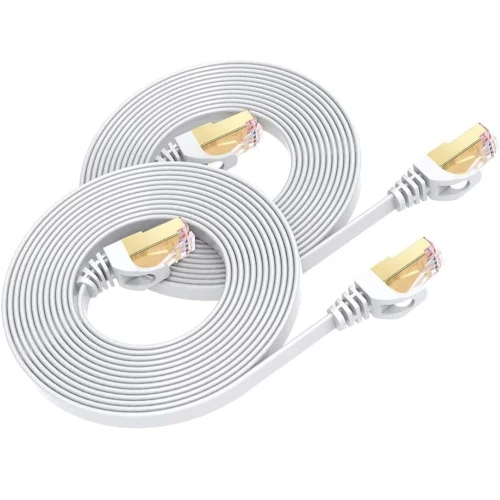 Cat 8 Ethernet Cable 1m 2-Pack, High Speed Flat  Network Cable, Internet Patch Cord