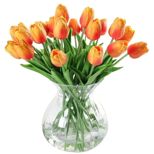 10pcs Real Touch Latex Artificial Tulips Flowers Fake Tulips Flowers for Home Garden Decoration