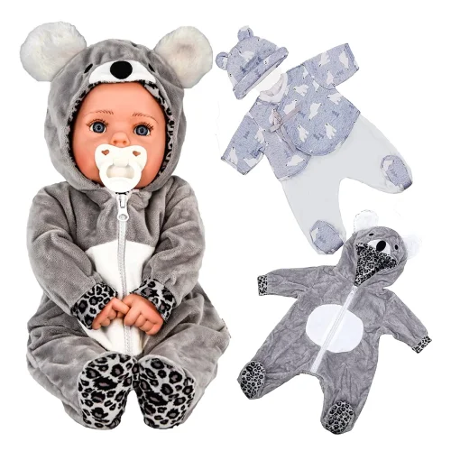 Baby Doll Clothes Set Of Two Outfits Suitable For 20" Baby Doll -Grey And Blue Clothes Set