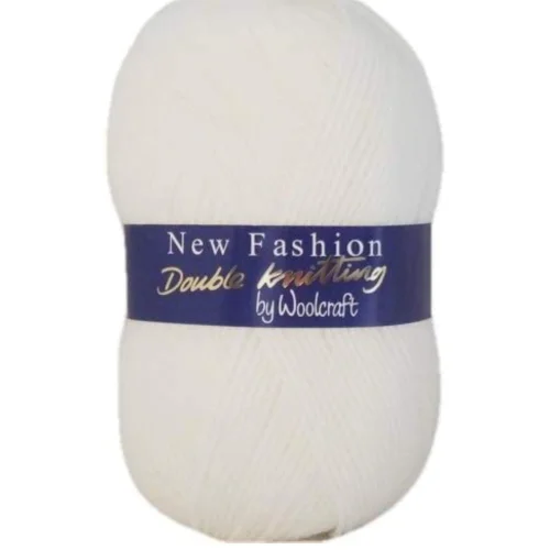 5 x 100g Woolcraft Dk Double Knitting Wool, Yarn (5 x 100g White 7f76)