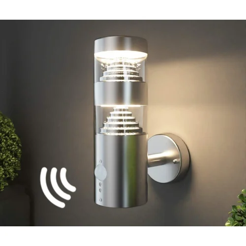 LED Outdoor Wall Light with PIR Sensor  for Garden Wall Fixture 3000K White Mains Powered 220-240V