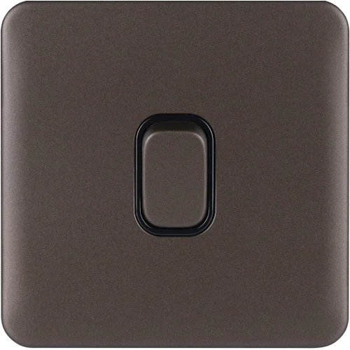 Single 2 Way Light Switch,  Mocha Bronze with Black Insert