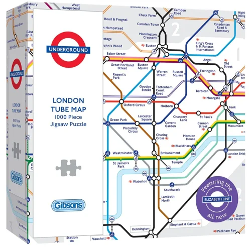 London Underground Tube Map 1000 Piece Jigsaw Puzzle, Sustainable