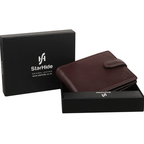 Gents Designer RFID Blocking Wallet Genuine Cowhide Cardholder Coin Pocket Purse For Men