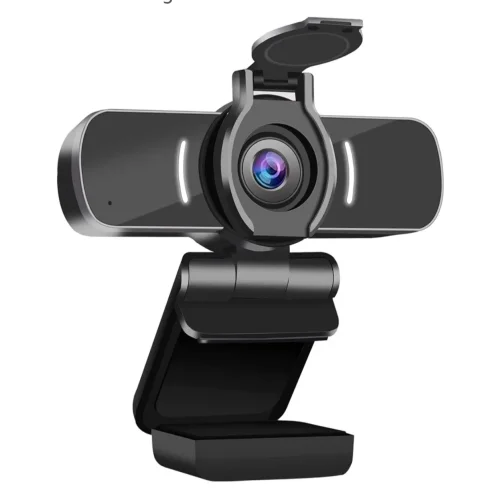 Computer Camera with Microphone, 1080P Webcam with Webcam Cover Compatible with Mac OS Windows
