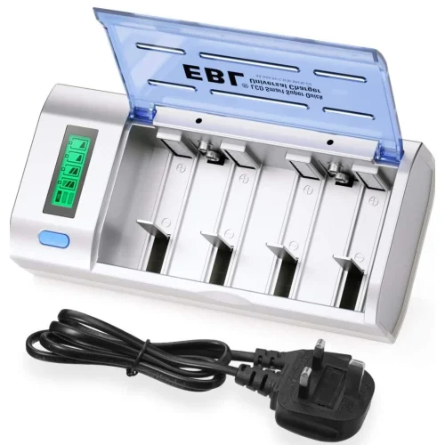 EBL 837 AA AAA 9V C D Ni-MH Ni-CD Universal Battery Charger + Power Cable