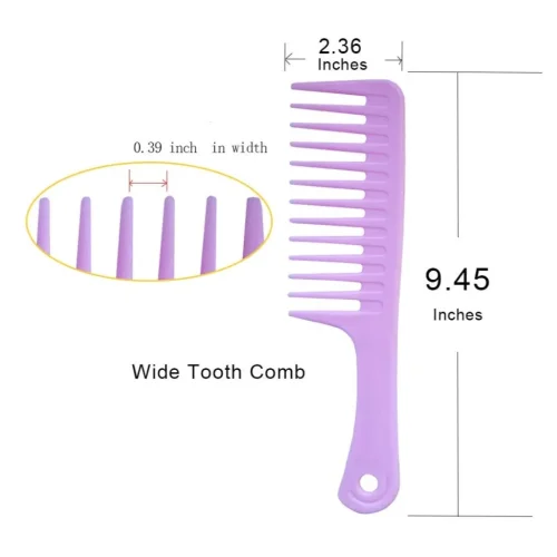 4 Pcs Wide Tooth Detangling Comb Set - Curl Comb, Styling Comb for Long, Wet or Curly Hair